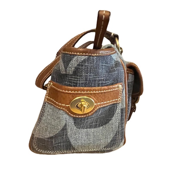 Coach 65th Anniversary Legacy Blue Denim &  Leather Satchel Handbag Purse 10827 - Picture 6 of 15